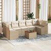 vidaXL Tuinbankenset met kussen 8 pcs Beige poly rattan