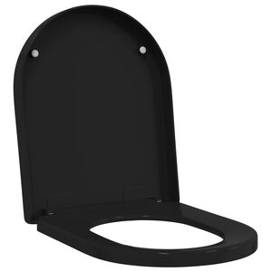vidaXL Toiletzitting Zwart 48 x 36,5 x 4,5 cm Polypropyleen