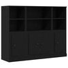 vidaXL Hoge kast Zwart Eiken 132 x 35,5 x 103,5 cm Bewerkt hout