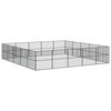 vidaXL Hondenkennel 20 panelen gepoedercoat staal zwart