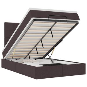 vidaXL Ottoman bed met matras 120x190 cm stof donkerbruin