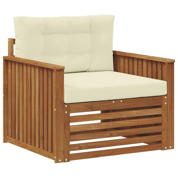 vidaXL Buiten bankenset Massief Acaciahout en Polyester Naturel