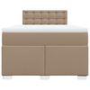 vidaXL Boxspring met matras kunstleer cappuccinokleurig 120x200 cm