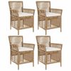 vidaXL Buitenstoel 4 st Beige en Cr&egrave;me poly rattan