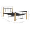 vidaXL Bedframe metaal en massief eikenhout 90x200 cm