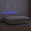 vidaXL Boxspring met matras en LED kunstleer cappuccinokleur 160x200cm
