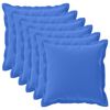 vidaXL Kussensloop 6 st HOUTEN Koninklijk Blauw 65 x 65 cm Polyester