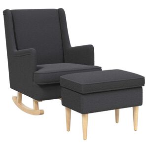 vidaXL Fauteuil met Voetenbank 2 st Donkergrijs Boucl&eacute;
