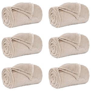 vidaXL Kleden 6 st Beige 150 x 200 cm 4.6 kg Fleece