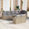 vidaXL Tuin Sofa Set met kussen 9 pcs beige en lichtgrijs Poly riet