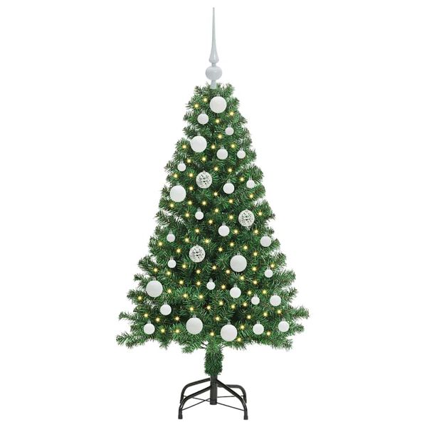 vidaXL Kunstkerstboom Groen 120 cm PVC en Staal en Kunststof