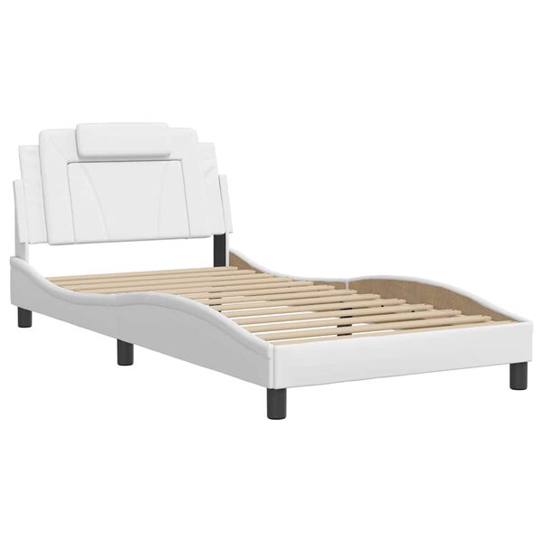 vidaXL Bedframe "Viana" zonder matras kunstleer wit 100x203 cm