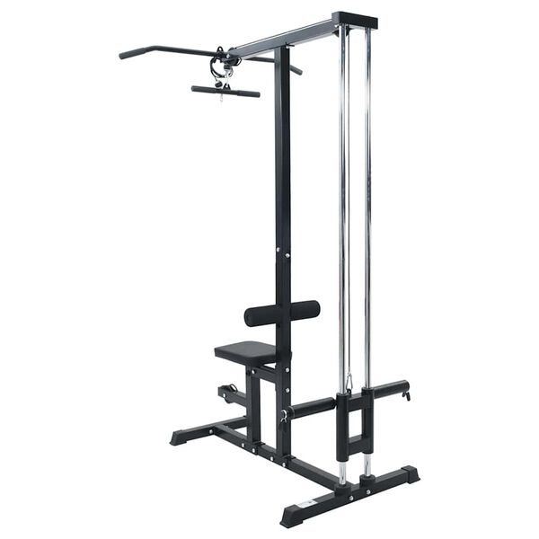 vidaXL Lat pulldown machine Zwart 110 x 70 x 187 cm Gepoedercoat staal