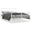 vidaXL Bedframe met hoofd- en voeteneinde metaal wit 150x200 cm