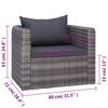 vidaXL 7-delige Loungeset met kussens poly rattan grijs