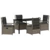 vidaXL Tuin eettafelset 5 st Grijs poly rattan