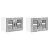 vidaXL Wandglas cabinet LUCCA 2 st Betongrijs Bewerkt hout