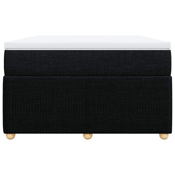 vidaXL Boxspring met matras stof zwart 120x200 cm