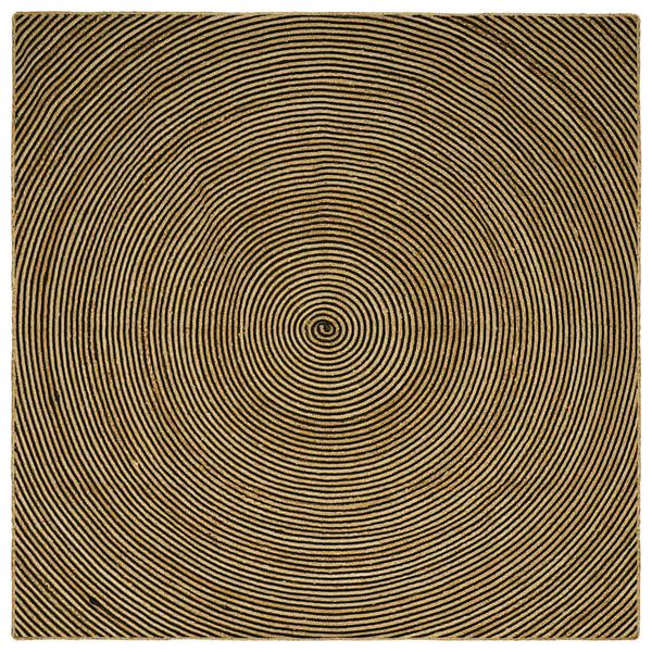 vidaXL Vloerkleed Natuurlijk en Zwart 240 x 240 cm Jute