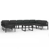vidaXL 10-delige Loungeset met kussens aluminium antracietkleurig
