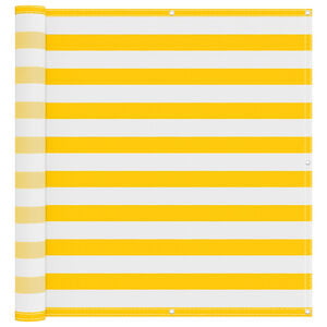 vidaXL Balkon Scherm Geel en Wit 120 x 200 cm PU gecoat oxford alu
