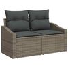 vidaXL Tuin Sofa Set 8 pcs Grijs Poly Rattan en Poedergecoat Staal