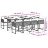 vidaXL 9-delige Tuinset met kussens poly rattan gemengd beige