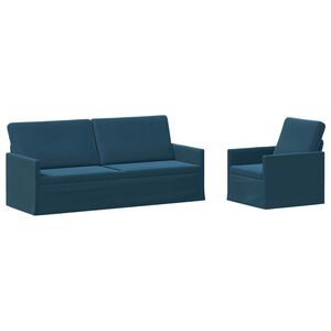 vidaXL Bankstel 2 pcs Blauw fluweel