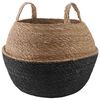 vidaXL Plantenpot met handvatten Zwart &Oslash; 45 x 36 cm 100% Zeegras