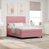 vidaXL LED Box Spring Bed met matras Roze 140 x 200 cm Stof