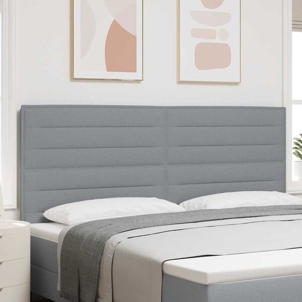 vidaXL Hoofdbord Lichtgrijs 200 cm Stof