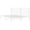 vidaXL Bedframe met hoofdbord metaal wit 160x200 cm