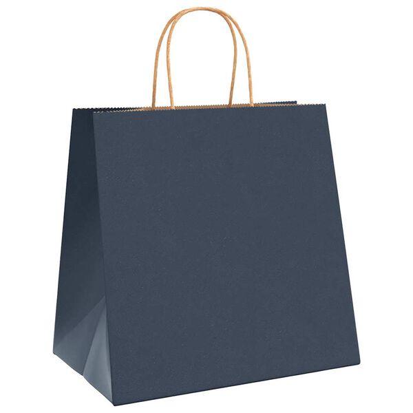vidaXL Papieren zakken 250 st met hengsels 26x17x25 cm blauw