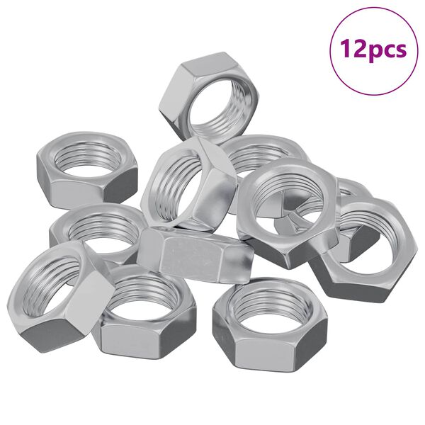 vidaXL Zeshoekige Moer 12 pcs Zilver M6 Metaal