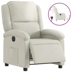 vidaXL Fauteuil verstelbaar elektrisch stof cr&egrave;mekleurig