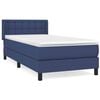 vidaXL Boxspring met matras stof blauw 80x200 cm