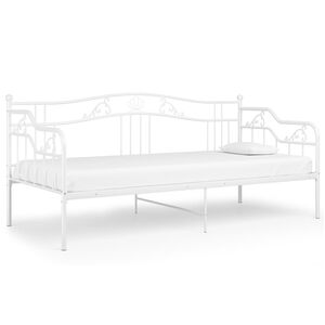 vidaXL Slaapbank metaal wit 90x200 cm