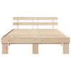 vidaXL Bedframe met hoofdeinde Naturel 150 x 200 cm Massief grenenhout