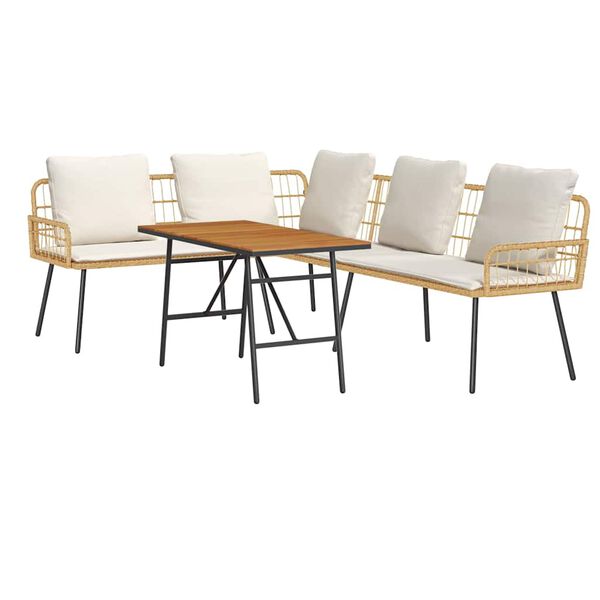 vidaXL Tuin Sofa Set 2 pcs Naturel poly rattan