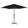 vidaXL Parasol met stalen paal 300x230 cm zwart