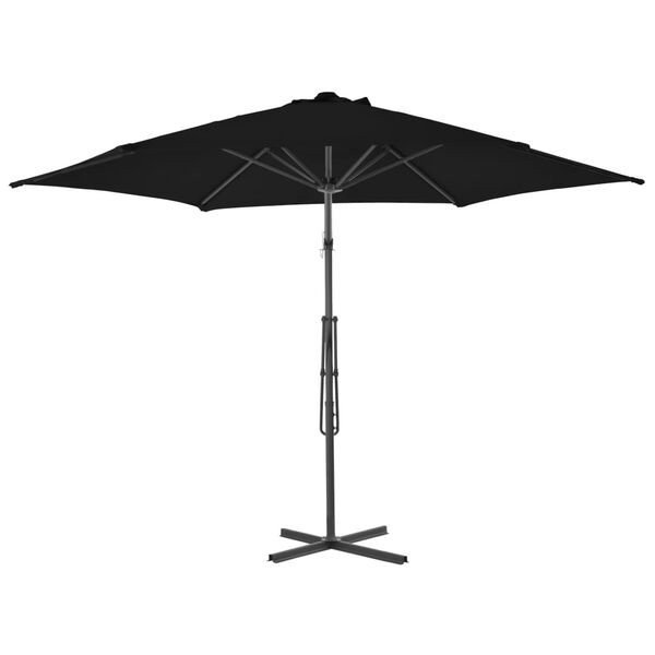 vidaXL Parasol met stalen paal 300x230 cm zwart