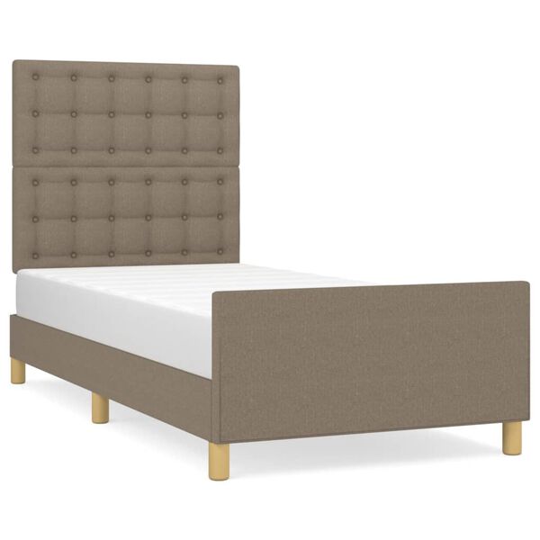 vidaXL Bedframe met hoofdeinde stof taupe 80x200 cm