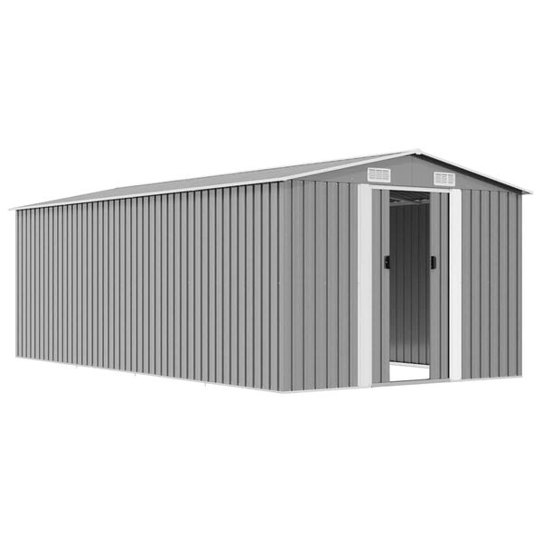 vidaXL Tuinschuur 257x489x181 cm metaal grijs