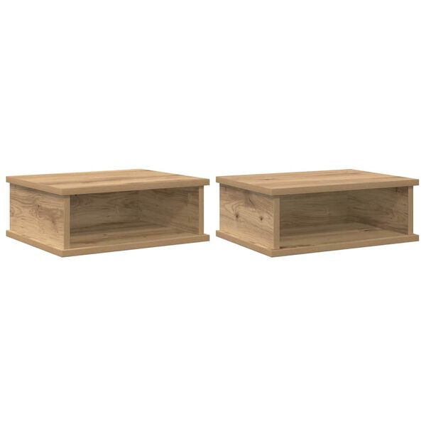 vidaXL Nachtkastje 2 pcs Artisan Eiken 40 x 31 x 15 cm Bewerkt hout