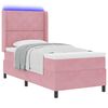 vidaXL LED Boxspring Bed met Matras Roze 90 x 190 cm Fluweel