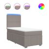 vidaXL Boxspring met matras stof taupe 100x200 cm