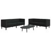 vidaXL Woonkamer Bank 2 pcs Zwart 194 x 74,5 x 70,5 cm Nep Leer