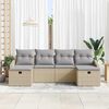 vidaXL Tuin Sofa Set met kussen 6 pcs Beige Poly riet