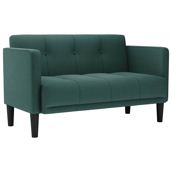 vidaXL Loveseat Bank Donkergroen 111 cm Stof