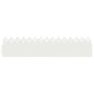 vidaXL Gazonranden 10 st 103 x 0,05 x 22 cm Staal Wit
